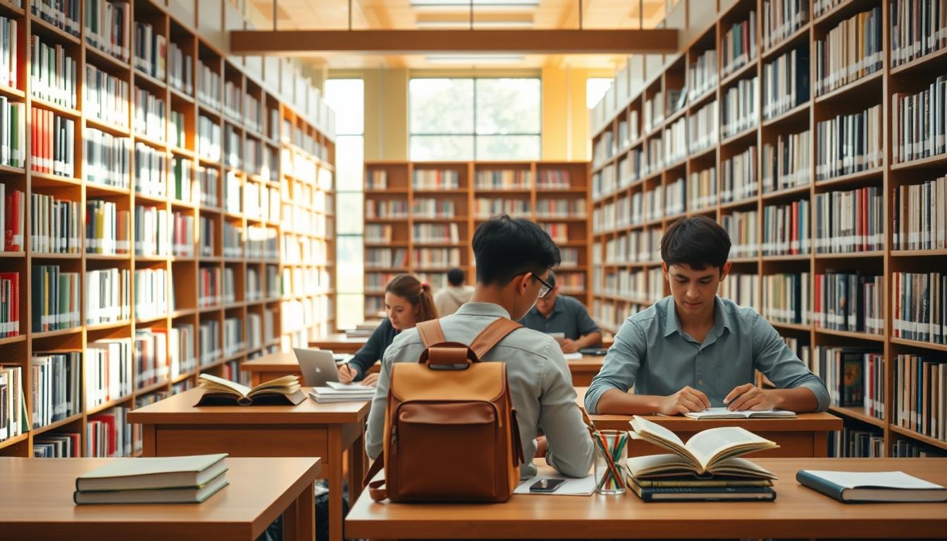 Students collaborating in study space